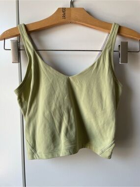 Light Green V-Neck sports bra